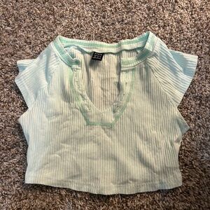 SHEIN Light Green Ribbed Top